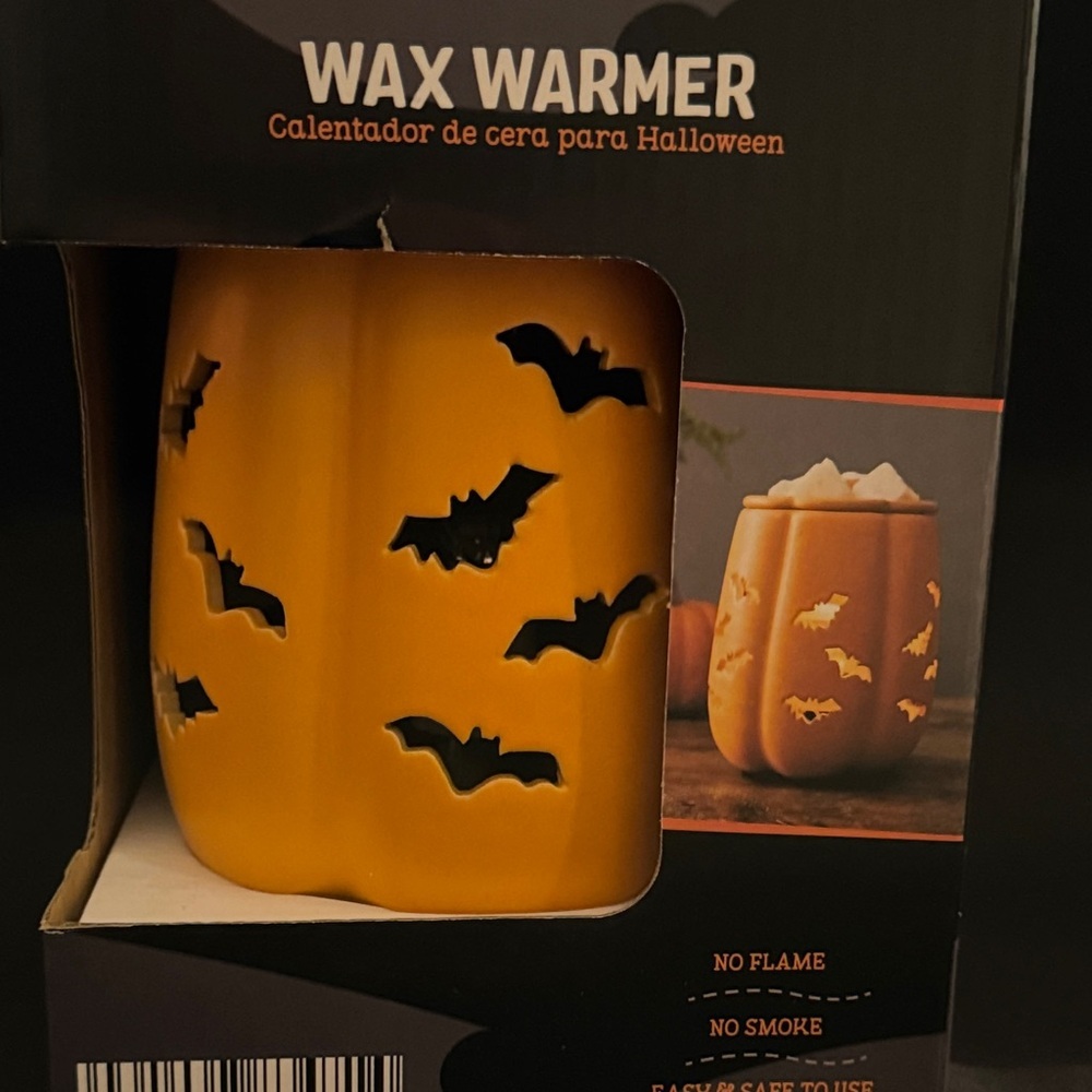 Huntington Home Halloween Wax Warmer - Orange with Bat Cutouts